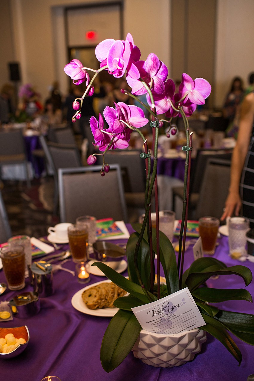 Orchids were the centerpiece for each table.