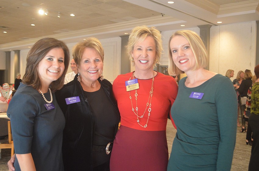 Auxiliary Recording Secretary and event co-chair Sidney Turner, Auxiliary President Linda Bergen, event co-chair Diane Muldoon and President and CEO of SPARCC Jessica Hays