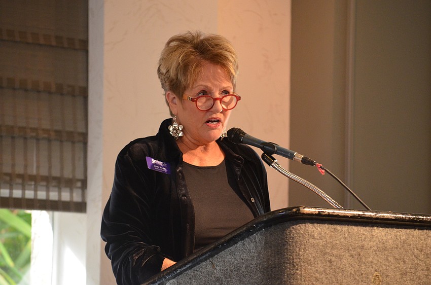Linda Bergen, the Auxiliary President of SPARCC, spoke about the impact the fundraiser will have for victims of domestic violence assisted by SPARCC.