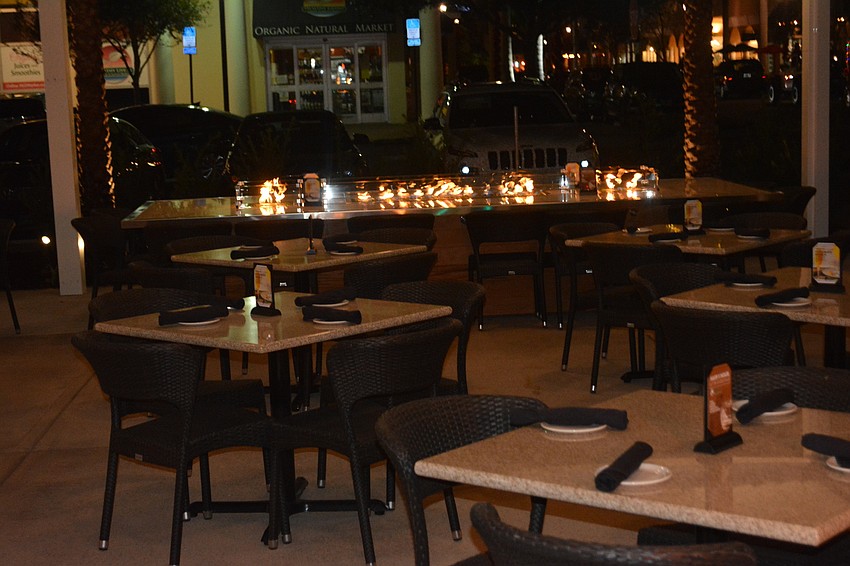 Those who choose to sit outside can choose an area of seating around the flames.