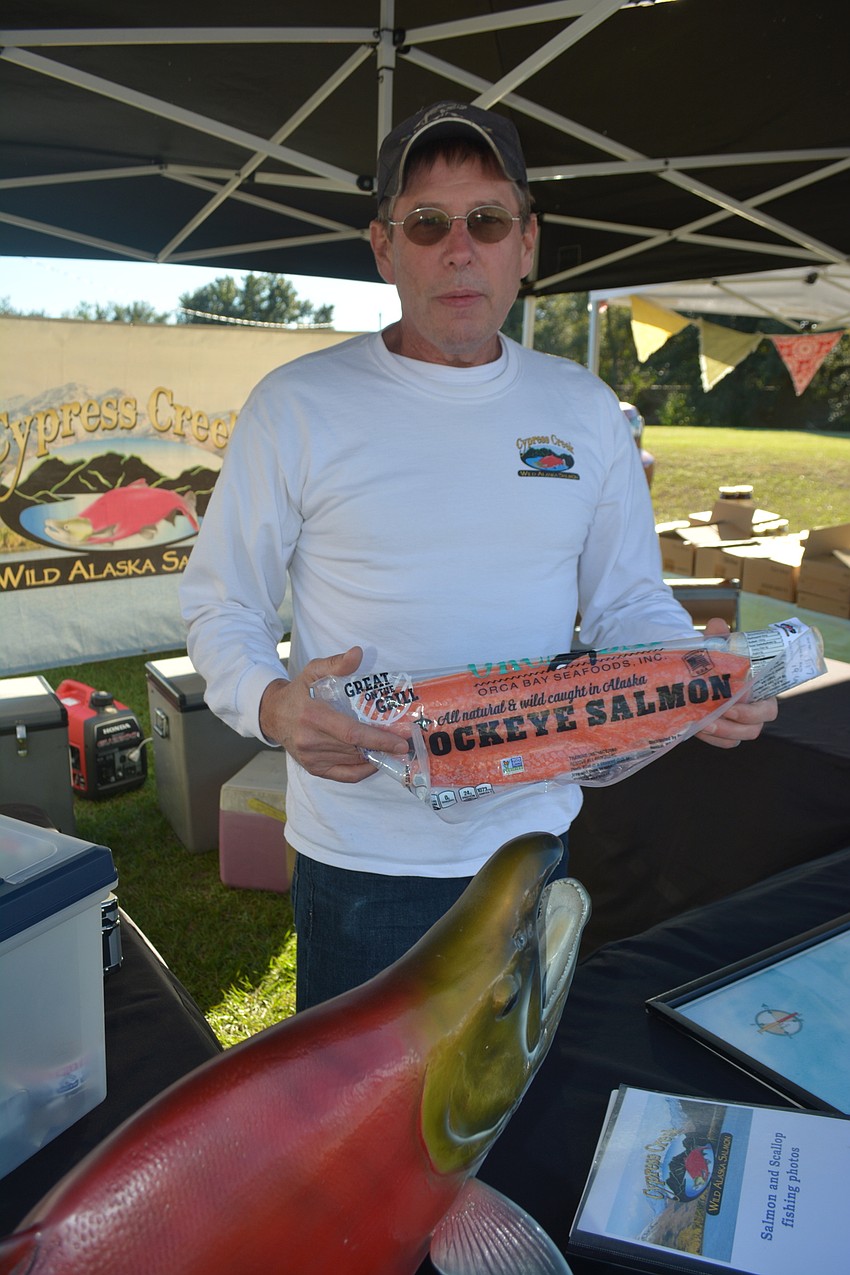 Eric Donaldson of Cypress Creek Wild Alaska Salmon was selling at The Market for the first time.