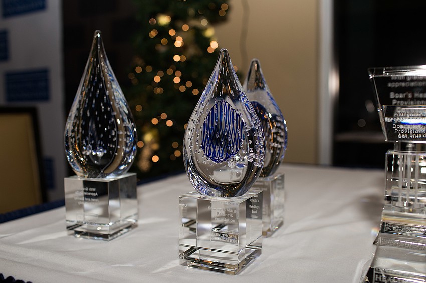 Honorees were called up after dinner to receive their pillars.