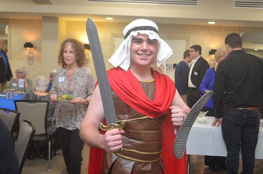 Aiden Pearson is dressed up like Judah, a figure from the Torah.