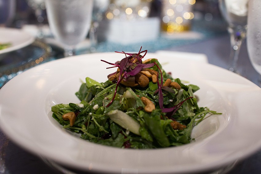 The starter was a apple and pear salad.