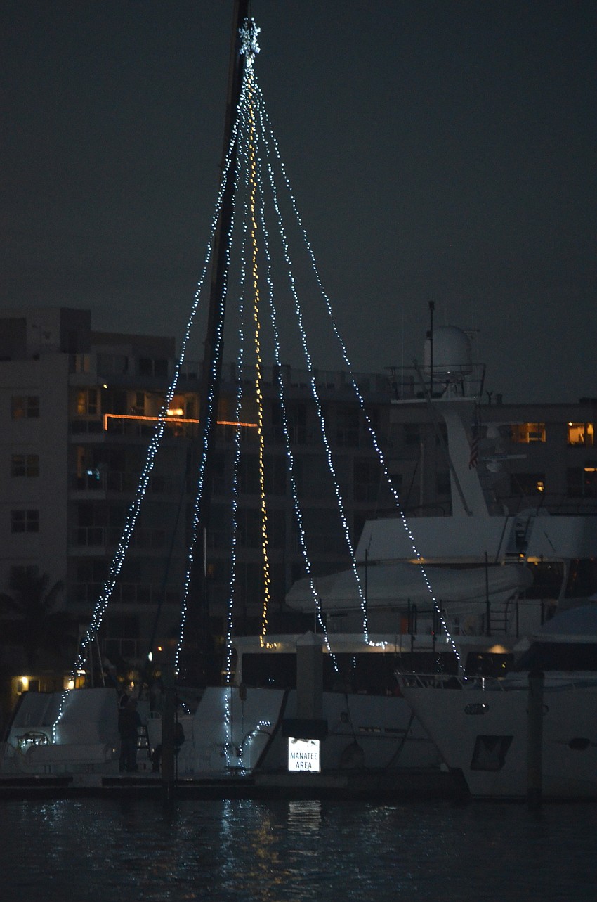 Even boats that weren't in the parade got in the spirit, like this docked sailboat.