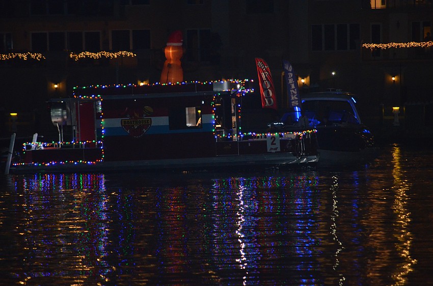 Even if your boat is something you live on, like this houseboat, you can still enter the parade.