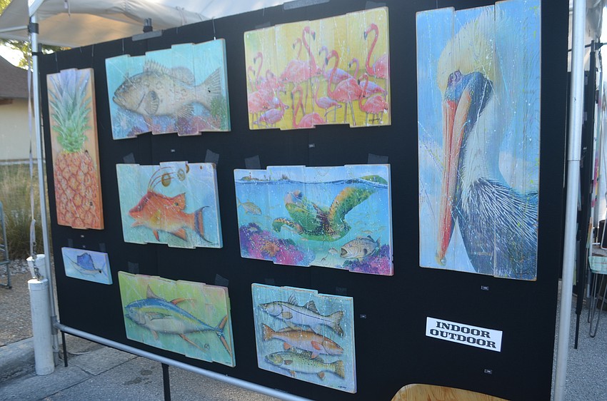 Sumthin' Fishy, shown here, makes aquatic themed artwork.