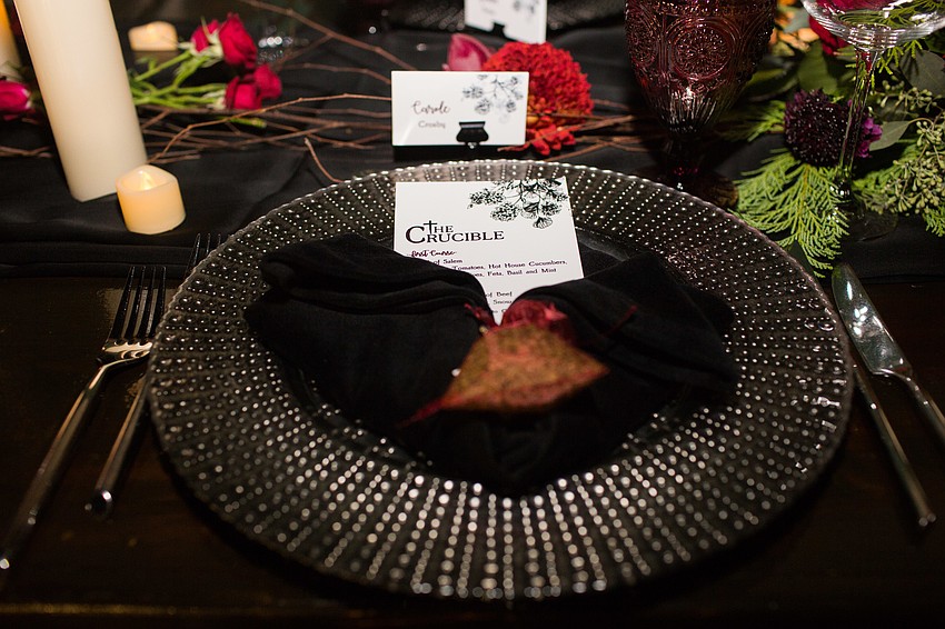 Each place setting had a bag of herbs, such as frankincense and hibiscus.