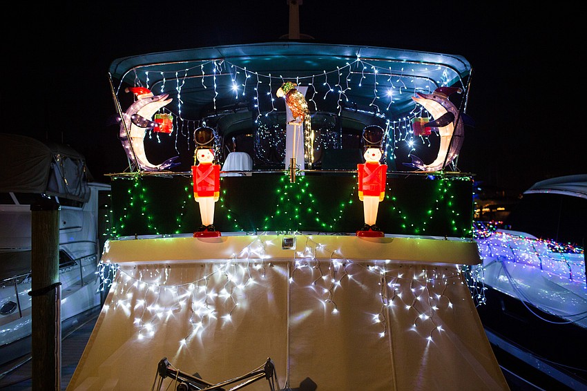 The boats at the Sarasota Yacht Club shine just as bright as the homes.