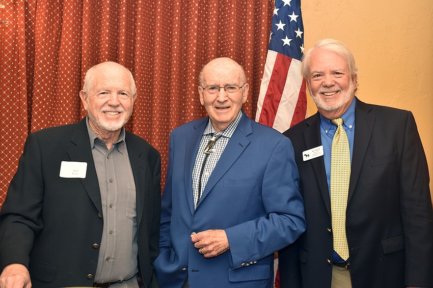 Bob Gary, speaker Philip Kotler and Longboat Key Democratic President Ken Marsh