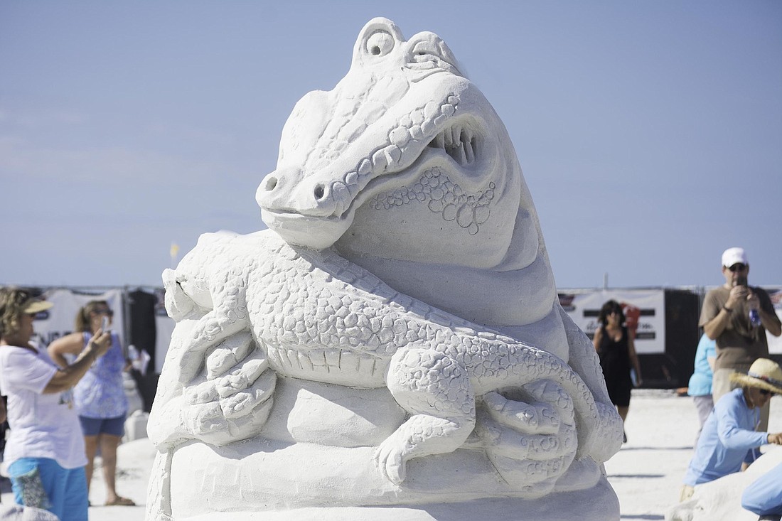 An alligator-inspired sculpture by Ron MacDonald and Steve Topazio brought Florida flavor to the festival last year. File photo.
