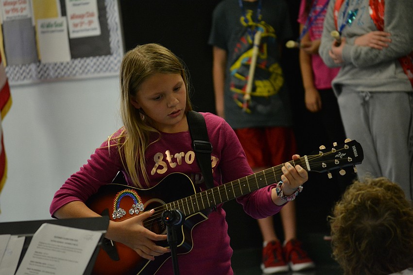 Ten-year-old Autumn Pinion has been playing guitar for two years.