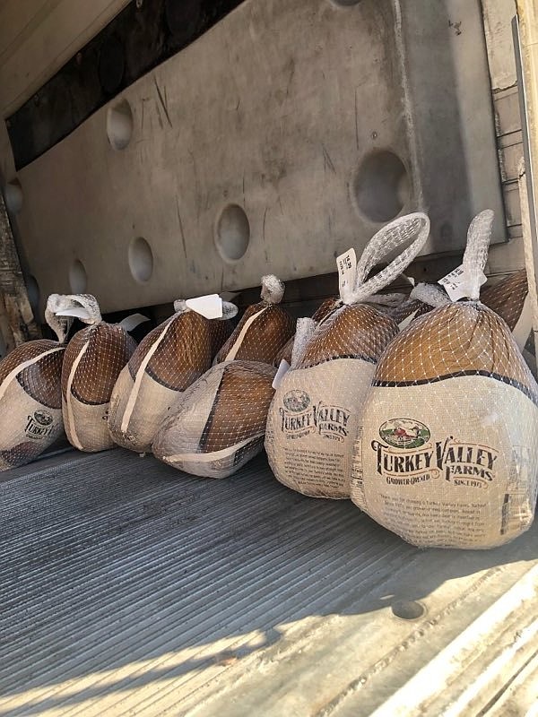 There were around 500 turkeys given out.