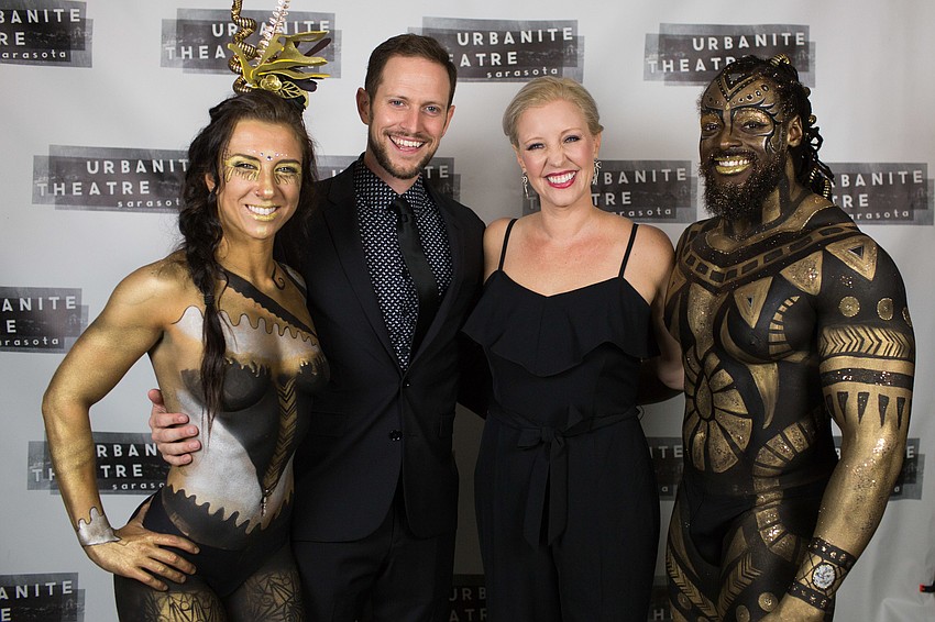 Jaimie Ohlestein, Co-Artistic Directors Brendan Ragan and Summer Wallace and Daniel McPherson at the Urbanite Theatre Black Party on March 10.