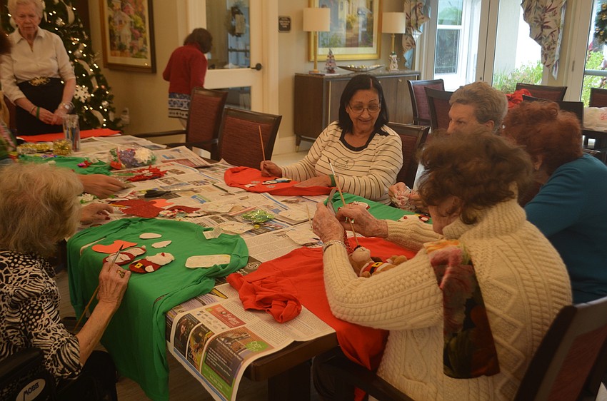 The ladies who participated in the sweater making also participated in a contest.