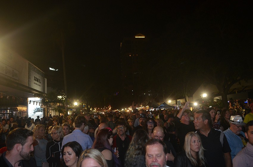Around 30,000 people attended the downtown Sarasota party.