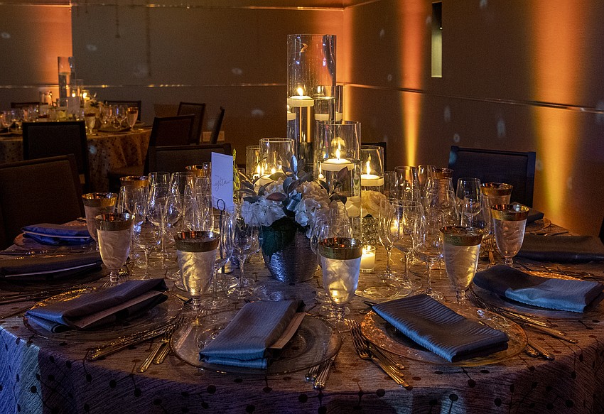 The tables had elegant centerpieces.