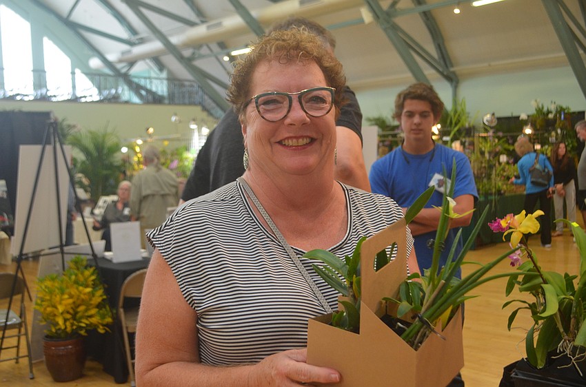 Carol Hoernle and her new orchids