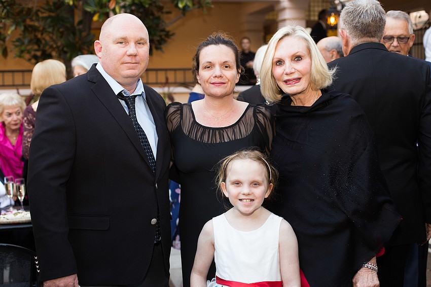 Eric Walther, Allison Weiand, Isabella Walther-Weiand and Honoree Hillary Steele