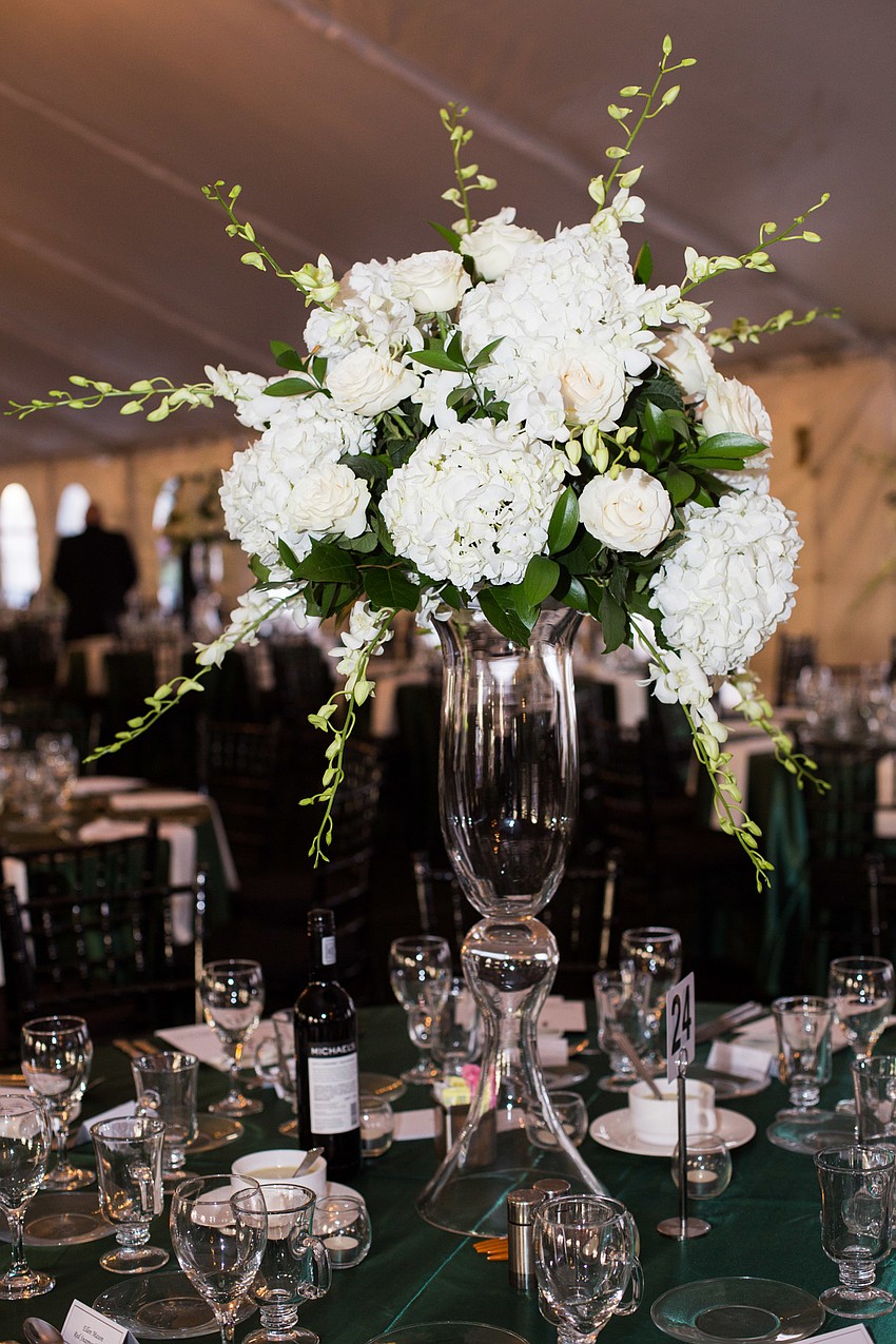 A tent was set up outside the Sarasota Opera House for dinner.