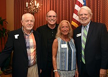Bob Gary, guest speaker David Houle, Victoria Baum and Longboat Key Democratic Club President Ken Marsh