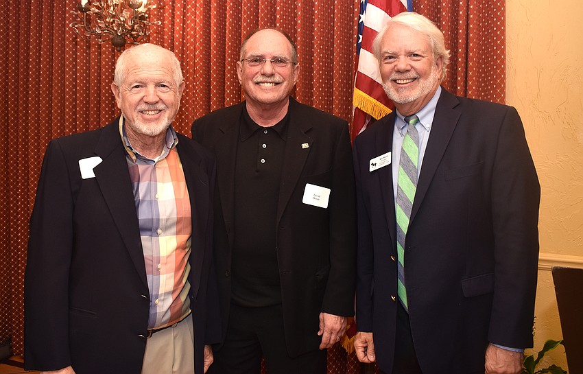 Bob Gary, guest speaker David Houle and Longboat Key Democratic Club President Ken Marsh