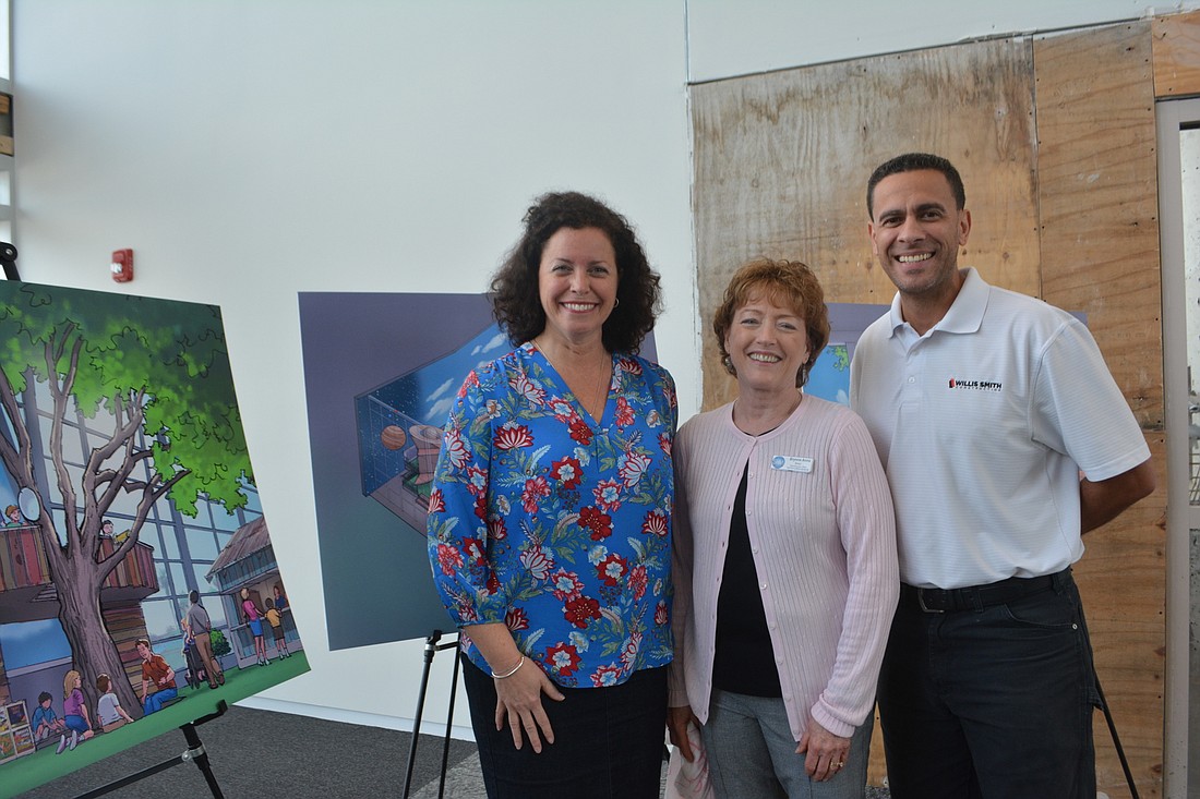Fawley Bryant Architecture Vice President of Interior Design Sarah Colandro, Southwest Florida Museum Executive Director Brynne Anne Besio and Willis Smith Construction project manager Angel Ortiz are excited about the partnership