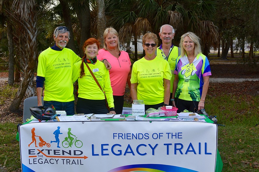 Members of Friends of the Legacy Trail, such as Steve Martin, Carla Martin, Rita Miotta, Joan Attenburg, Roger Normand and Janine Jacobs attended the ceremony.