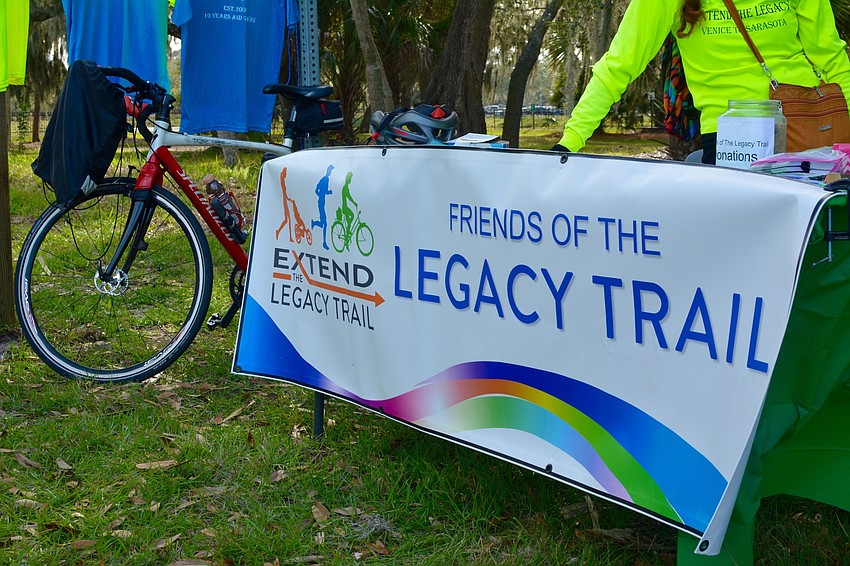 Friends of the Legacy Trail were giving out T-shirts and other flyers at the ribbon cutting ceremony.