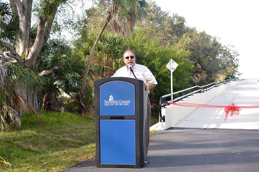 Commissioner Alan Maio spoke at the ribbon cutting ceremony.