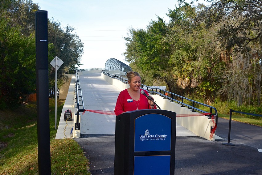 Director Nicole Rissler of Sarasota County Parks, Recreation and Natural Resources welcomed attendees to the ceremony.