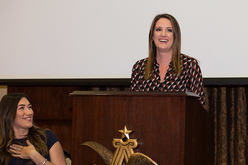 Jennifer Rust addresses the audience.