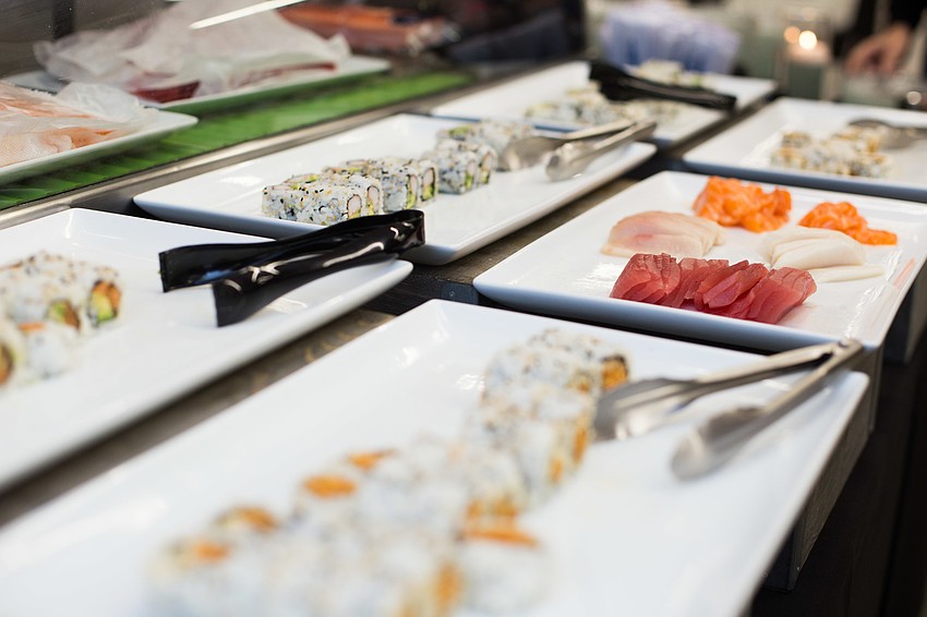 Sushi, made your way, was served on the second floor.