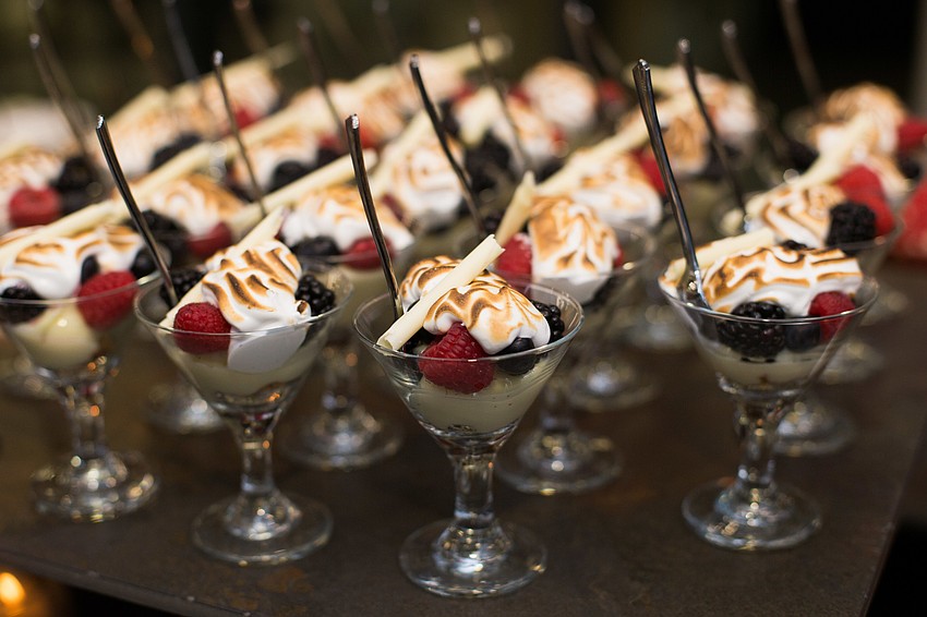 A dessert bar held many sweet treats.