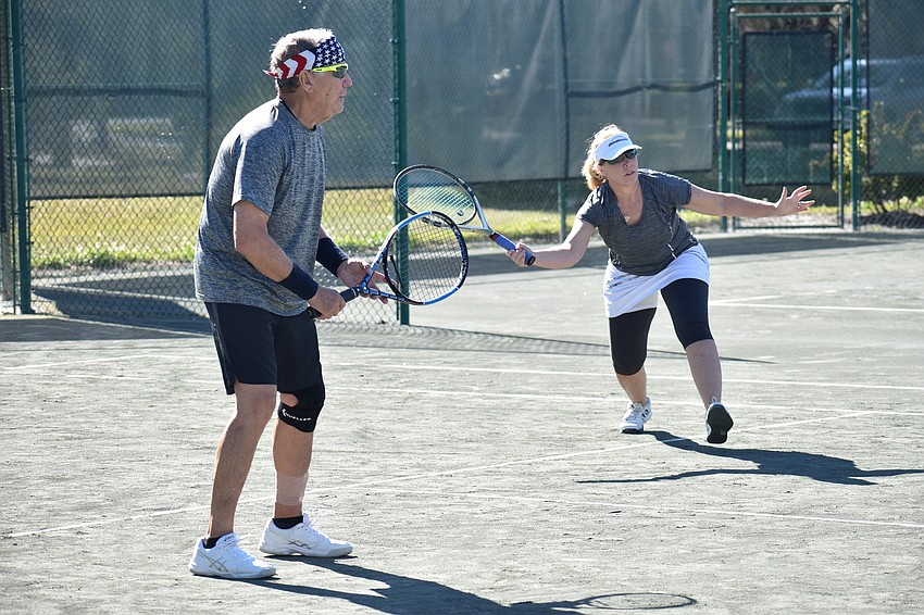 John Beeman and Kristin Blair compete in the preliminary rounds on Friday, Jan. 11.