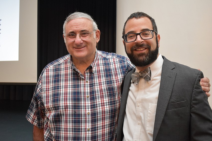 Al Treidel and Seth Miller,  the executive director of the Innocence Project of Florida and the speaker at the morning's event.