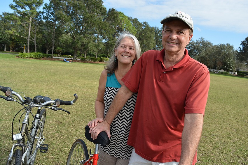 Donna and Pete Messina of Summerfield heard the music from their house and bicycled over to the park.