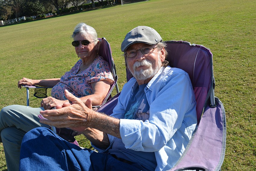 Peg and John Hynal came from Bradenton to hear the band.