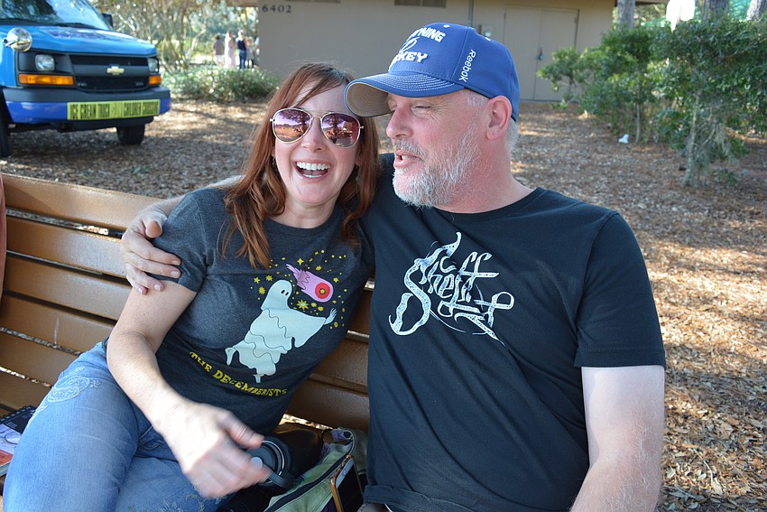 Theresa and Tim Allison, of Tampa, follow the band.