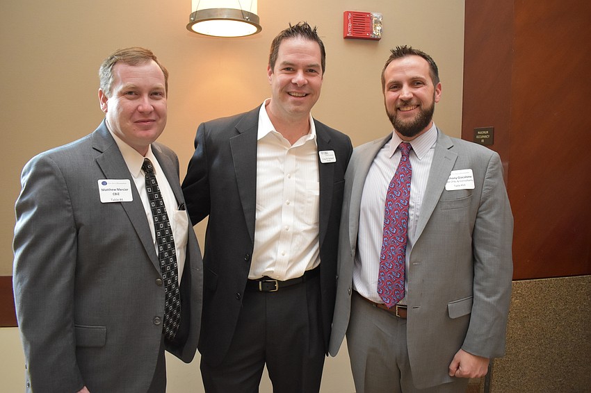 CBIZ's Matt Mercier with Hill Barth & King's Craig Steinhoff and Anthony Giacalone
