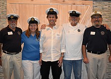 Dockmaster Larry Bateman, Purser Margie Clark, Scribe Graham Sampson, Dockmaster John Shea Commodore Bill Coughlin