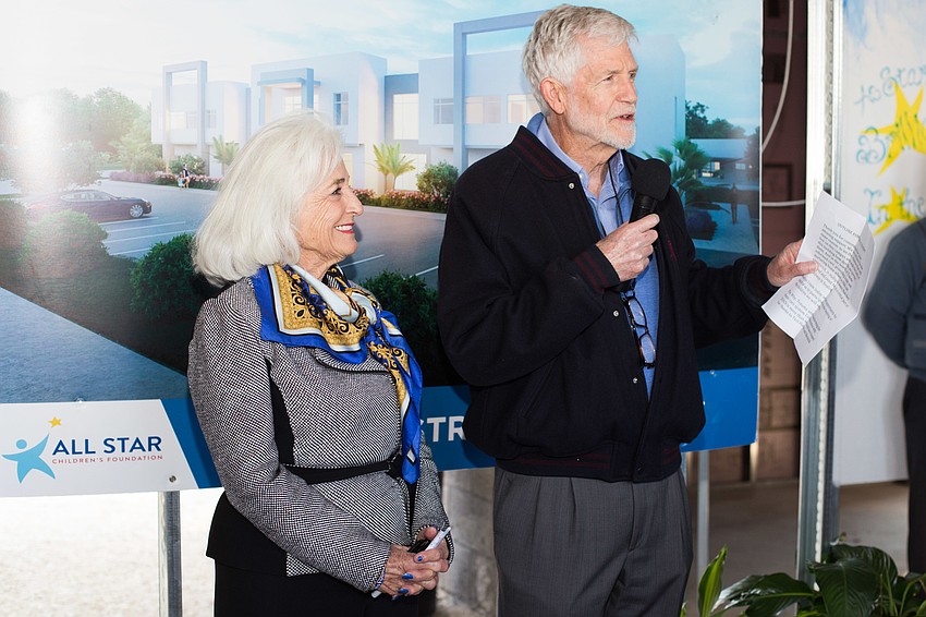 Dennis McGillicuddy tells guests about All Star Children's Foundation.