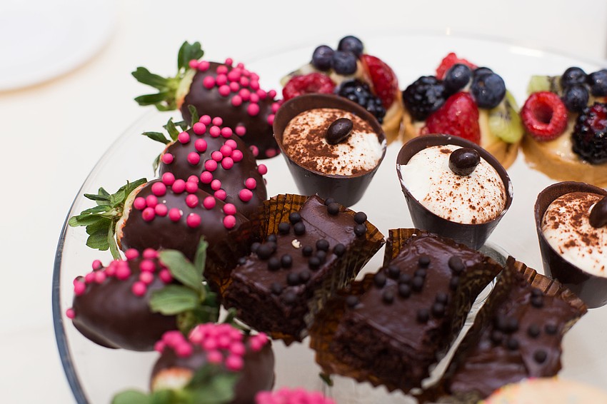 An array of desserts centered the tables as after-lunch treats.