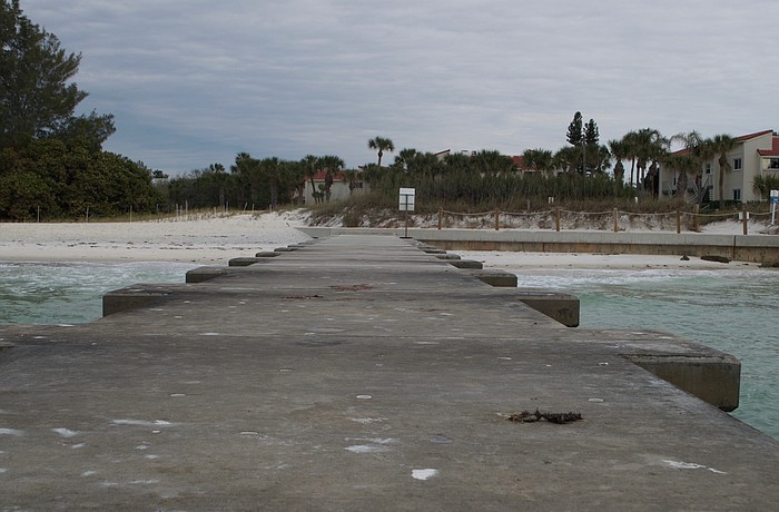 Facing land on one of the north end groins.