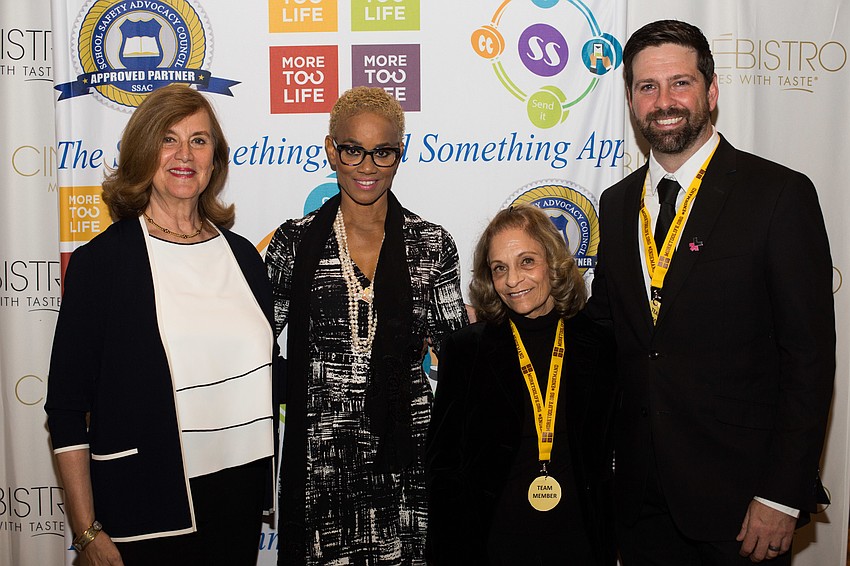 Honoree Diana Rowan Rockefeller, Founder Brook Bello, Honorees Laurie Hofheimer and Derek Thompson