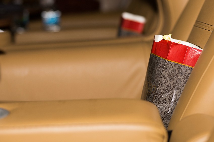 Each guest was given a small bag of popcorn on their seat.