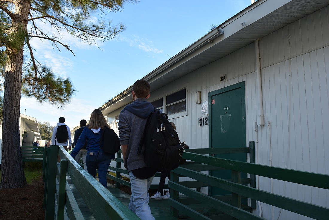 Lakewood Ranch High as 19 portables on the southwest corner of its campus and another four used for students on the northwest corner.