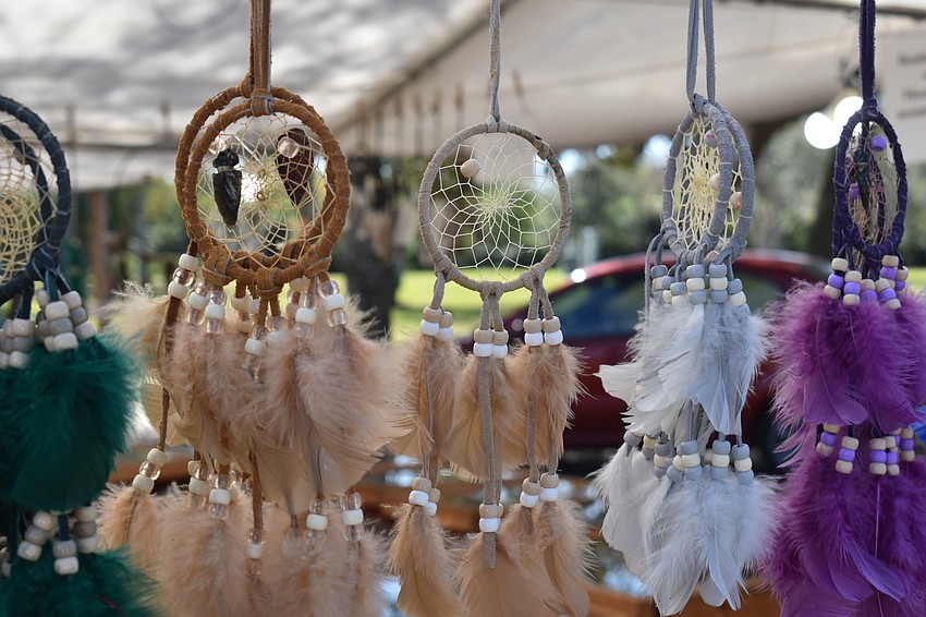 Dream catchers in all different colors were sold at the fair.