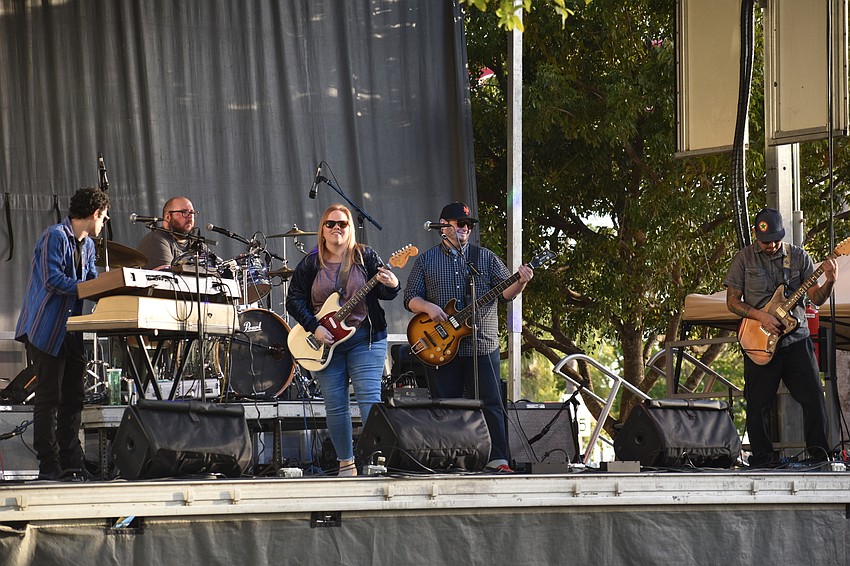 The Freecoasters plays for the crowd on Friday night.