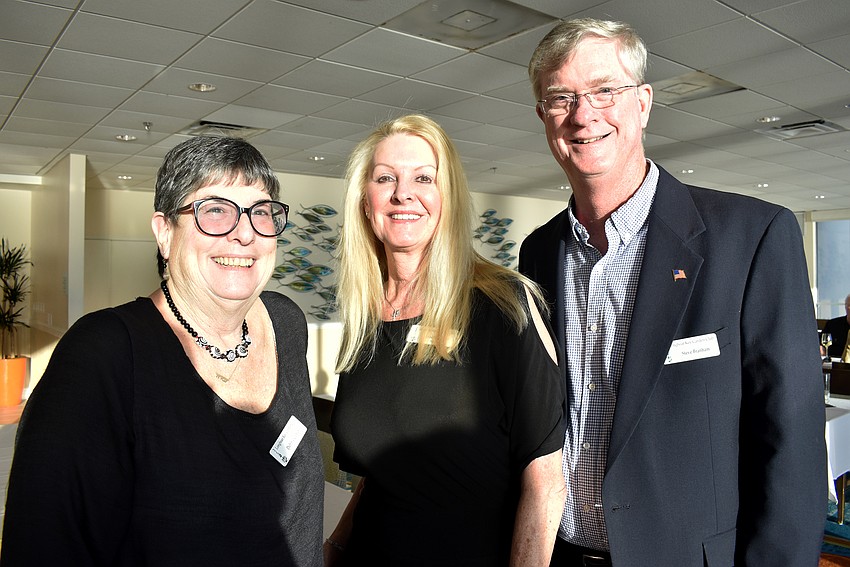 Debbie Cohen, Garden Club President Susan Phillips and Steve Branham